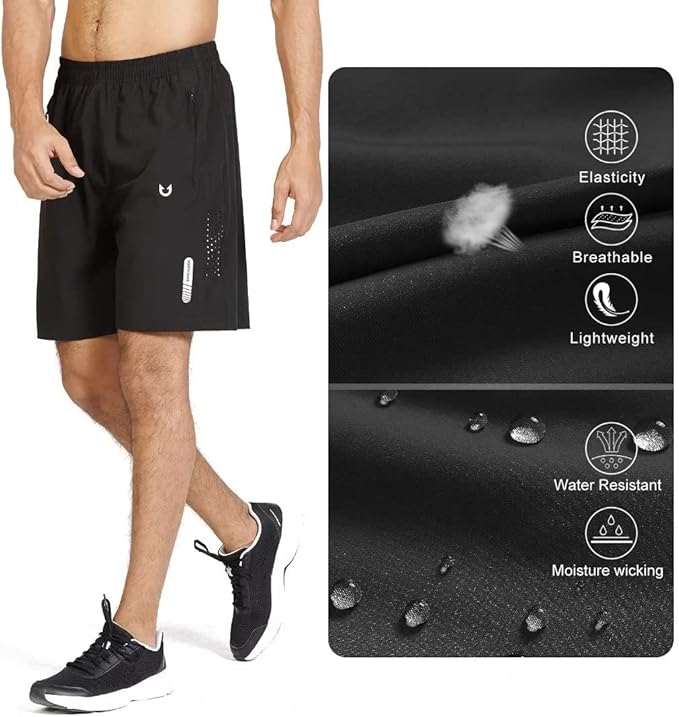Men’s Lightweight Quick-Dry Athletic Shorts view 2